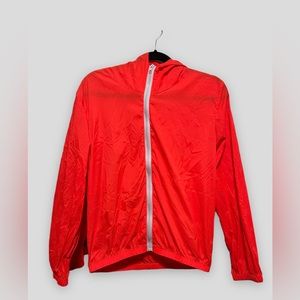 Gorgeous neon orange zip up windbreaker jacket!
